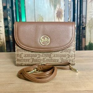 Juicy Couture Brown Logo Monogram Crossbody Bag Purse